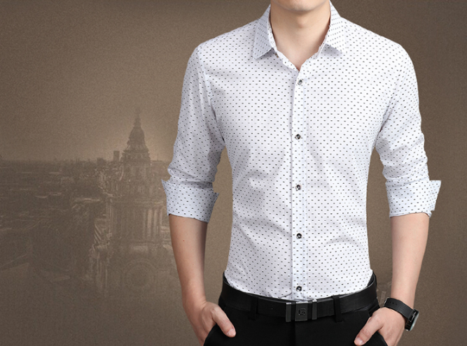 2023 Fashion Male Shirt Long-Sleeves