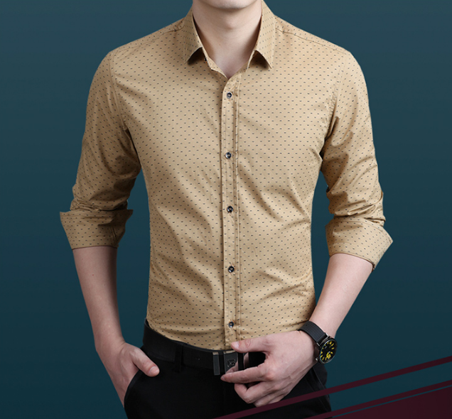 2023 Fashion Male Shirt Long-Sleeves