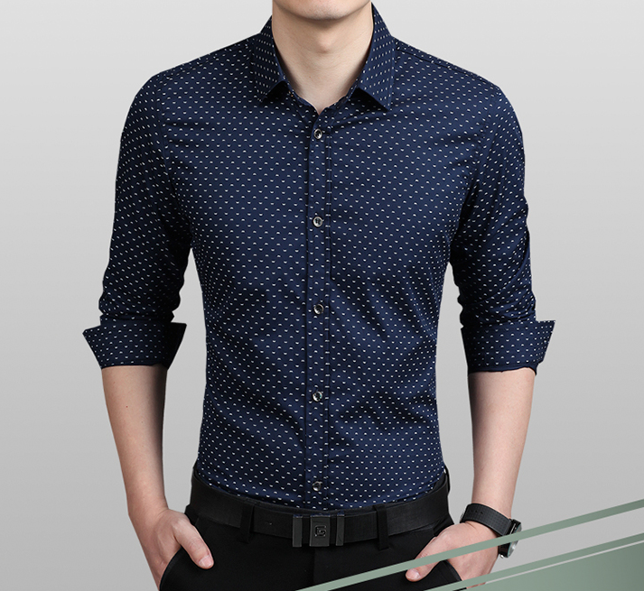 2023 Fashion Male Shirt Long-Sleeves