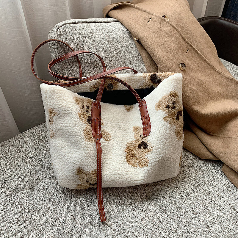 Women Cute Bear Plush Shoulder Bag