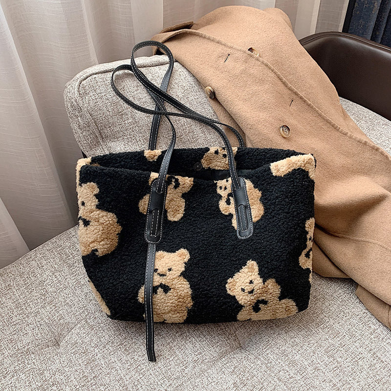 Women Cute Bear Plush Shoulder Bag