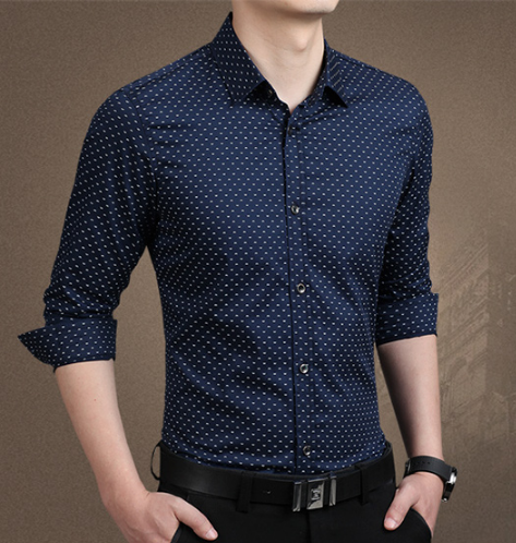 2023 Fashion Male Shirt Long-Sleeves