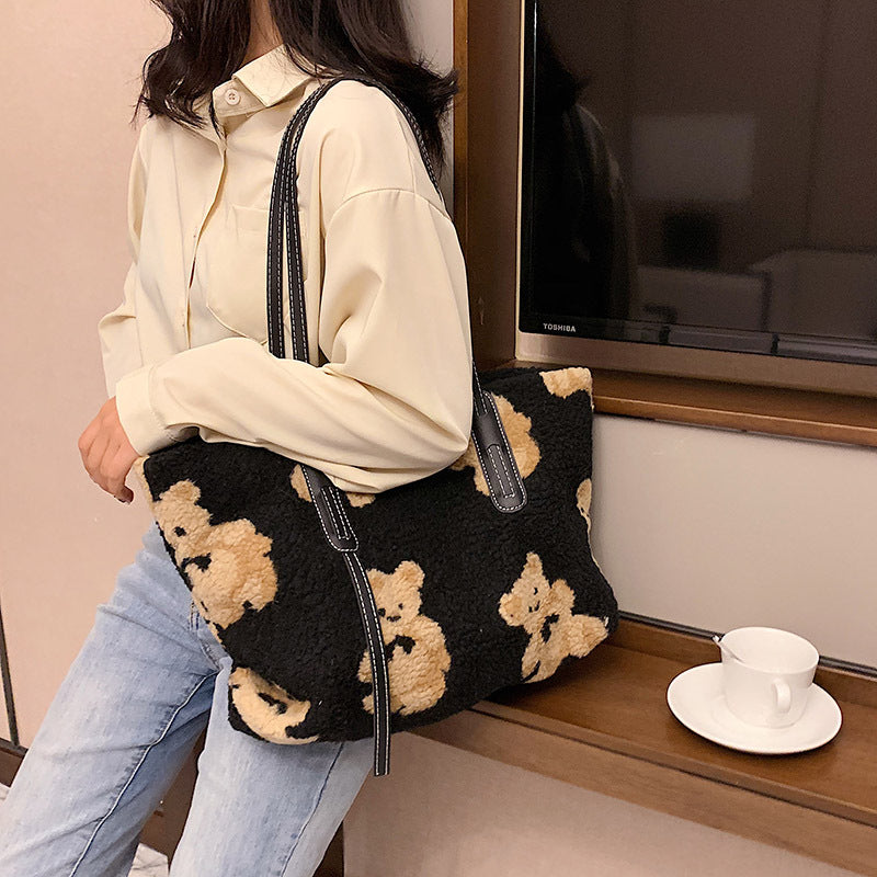 Women Cute Bear Plush Shoulder Bag