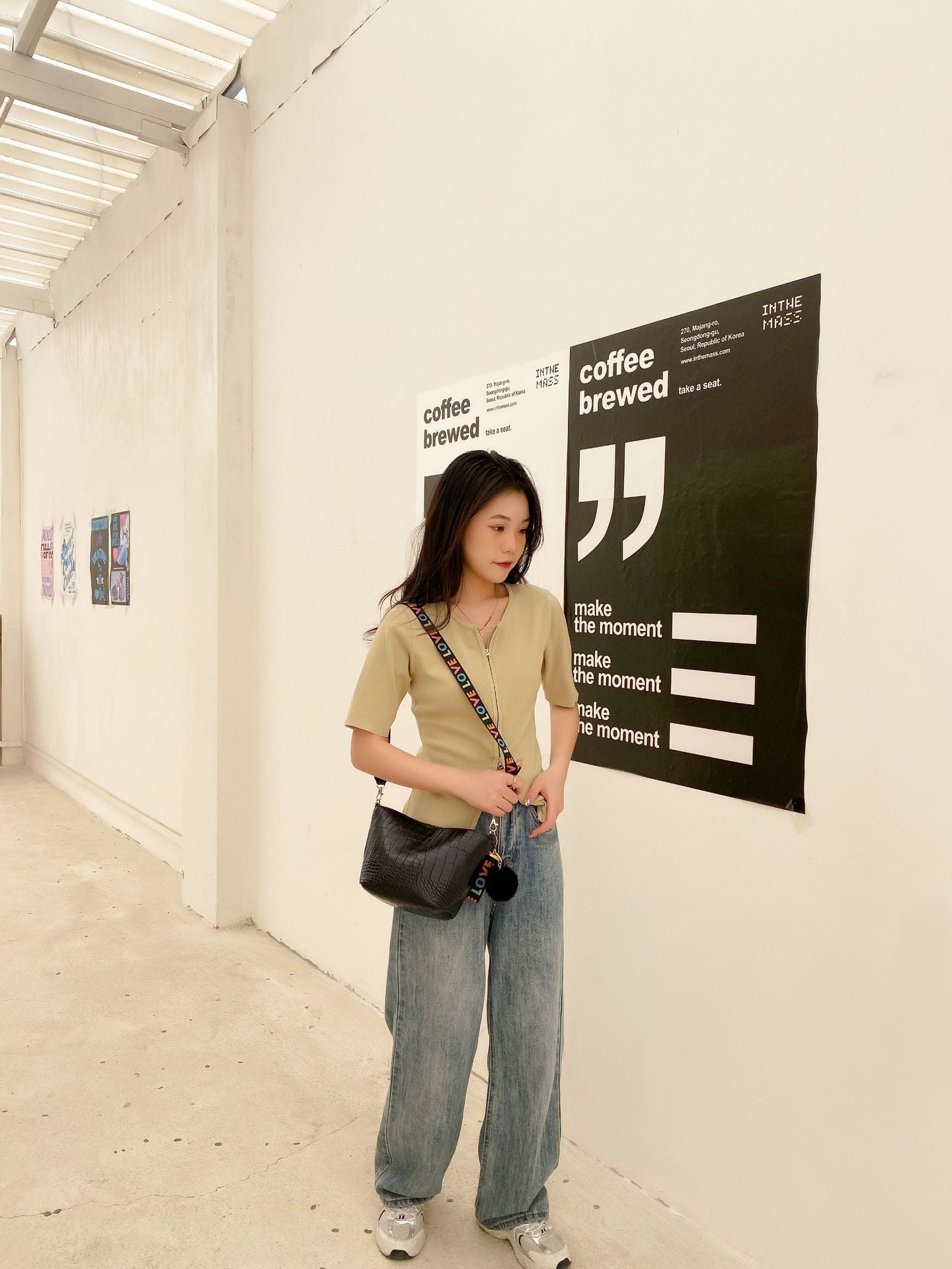 Printing Shoulder Girdle Women's Bucket Bag