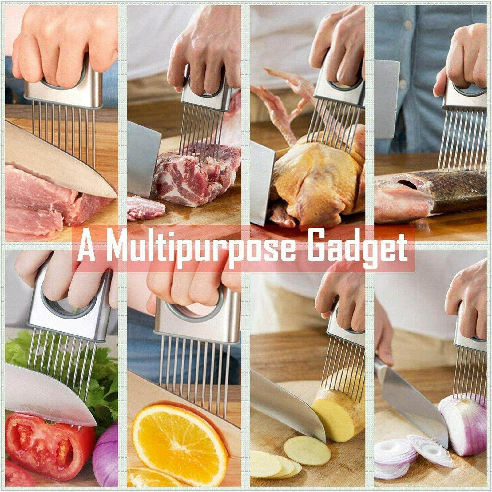 Onion Holder Slicer Vegetable Gadget