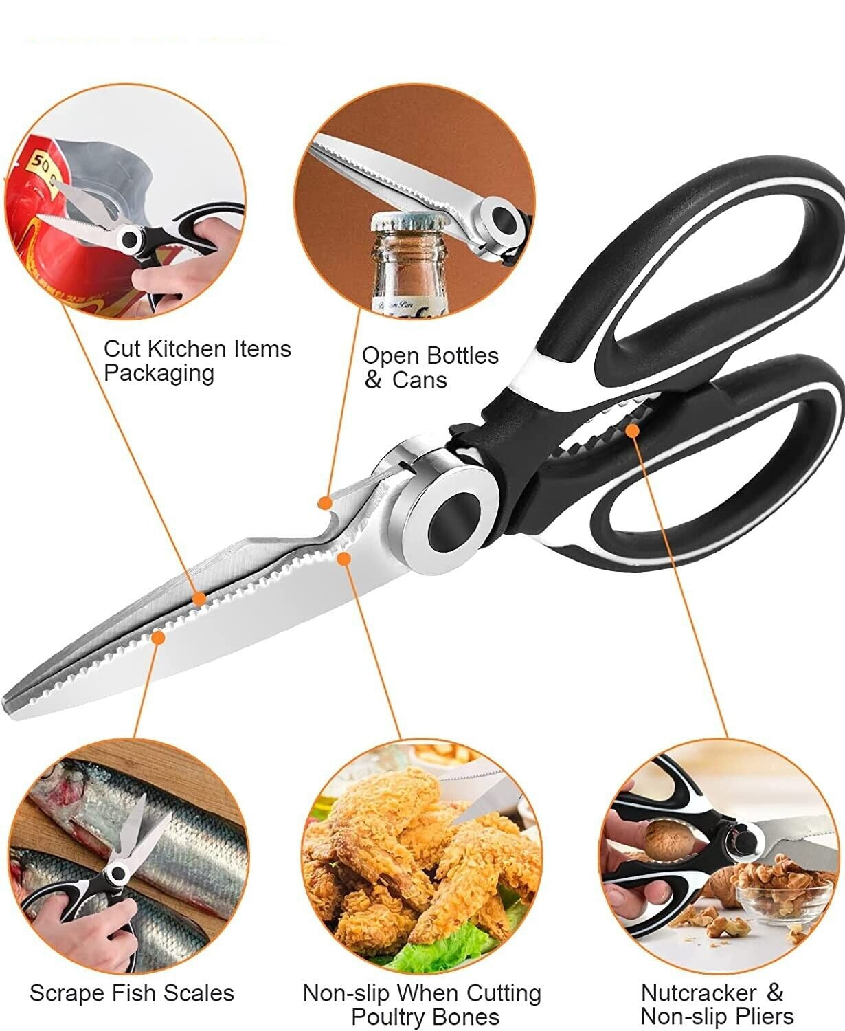 2PC Kitchen Shears Utility Kitchen Scissors