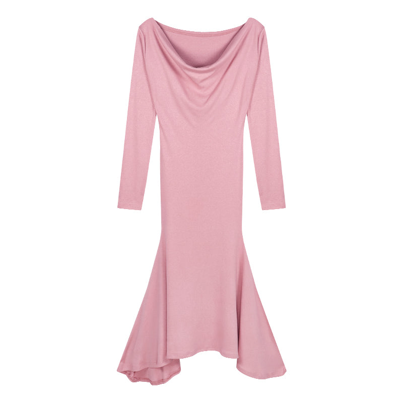 Pink Long-sleeved Dress