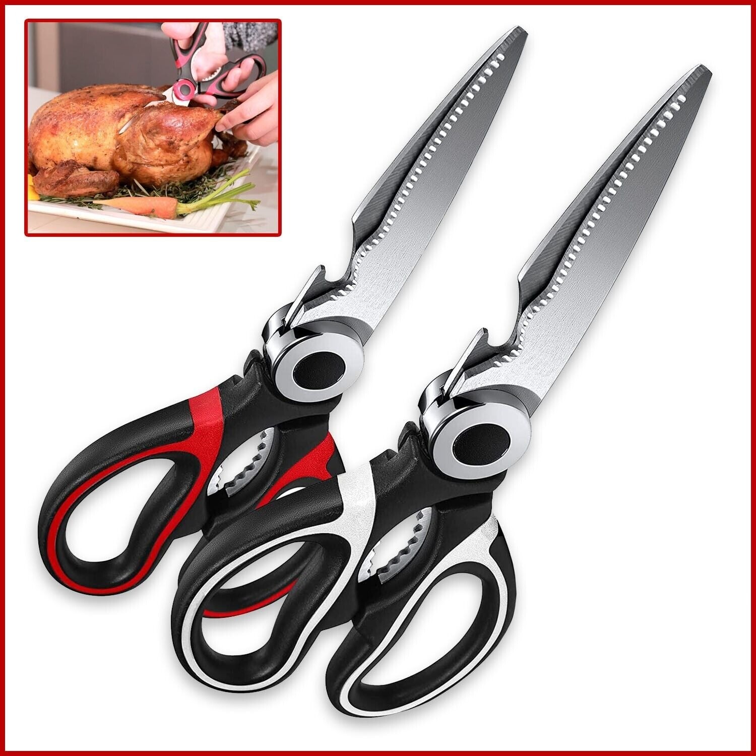 2PC Kitchen Shears Utility Kitchen Scissors