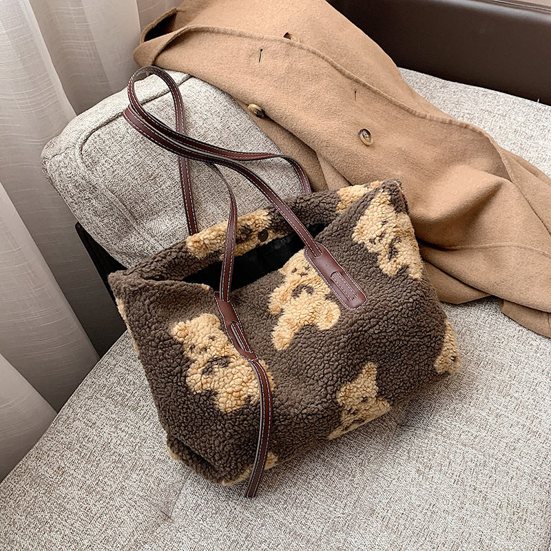 Women Cute Bear Plush Shoulder Bag