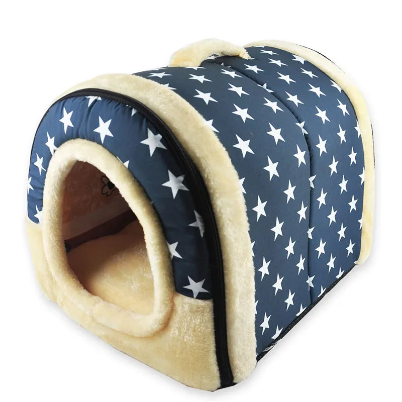 Dog Soft Cozy Cave House Bed