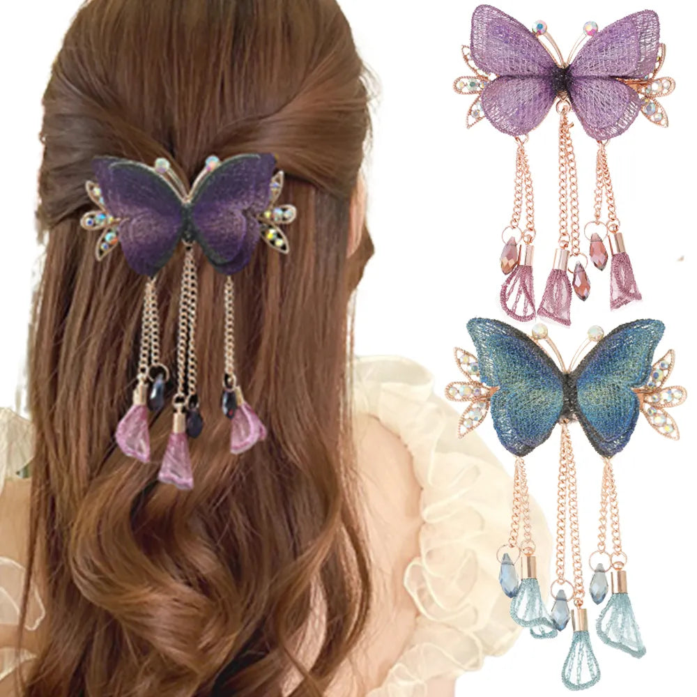 Butterfly Tassel Hair Clip