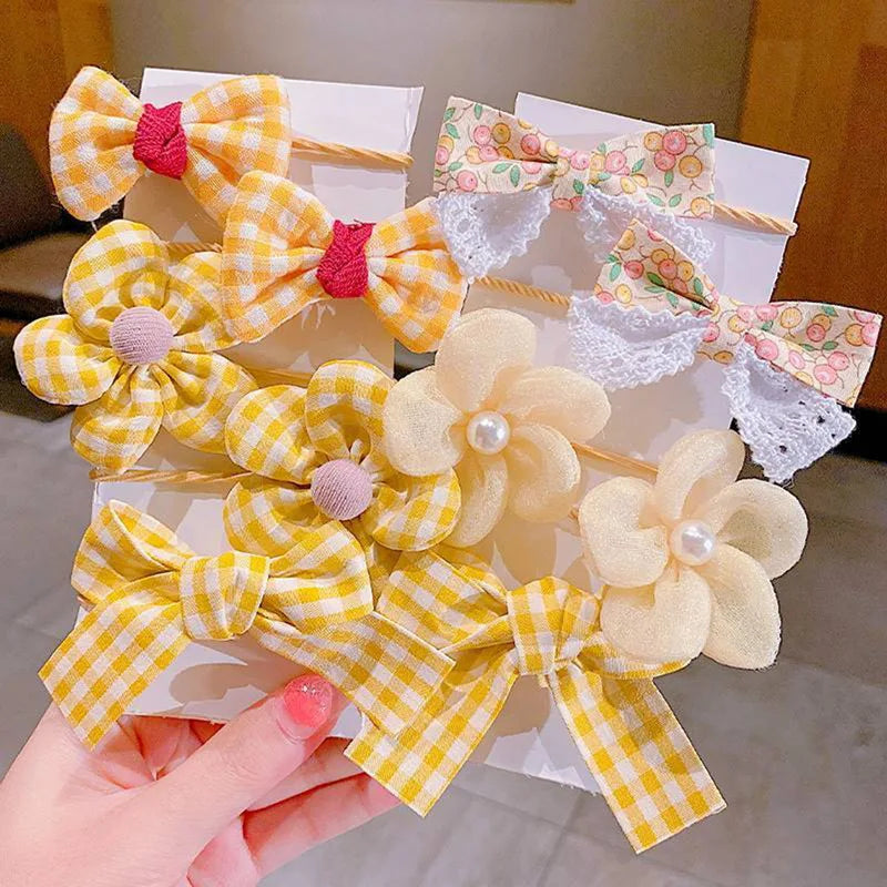 10pcs Flower Elastic Hairbands