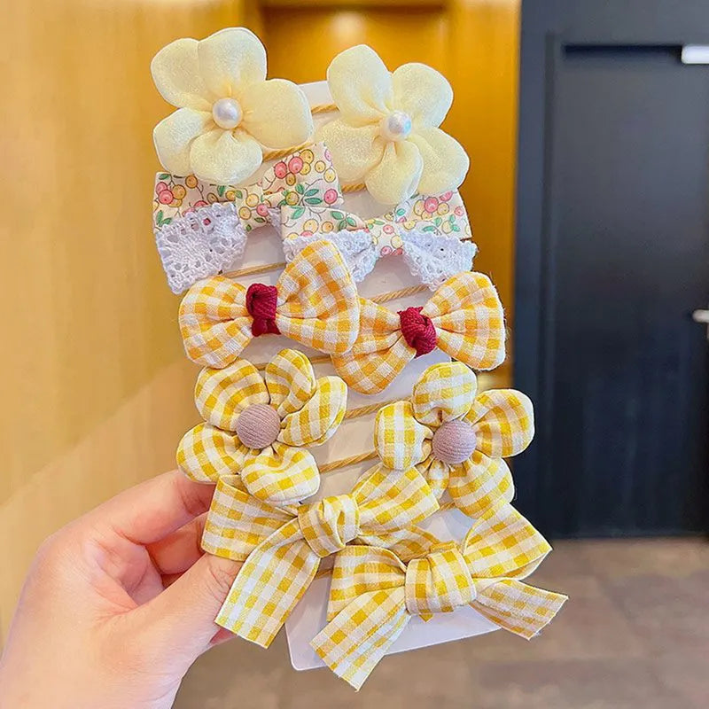 10pcs Flower Elastic Hairbands