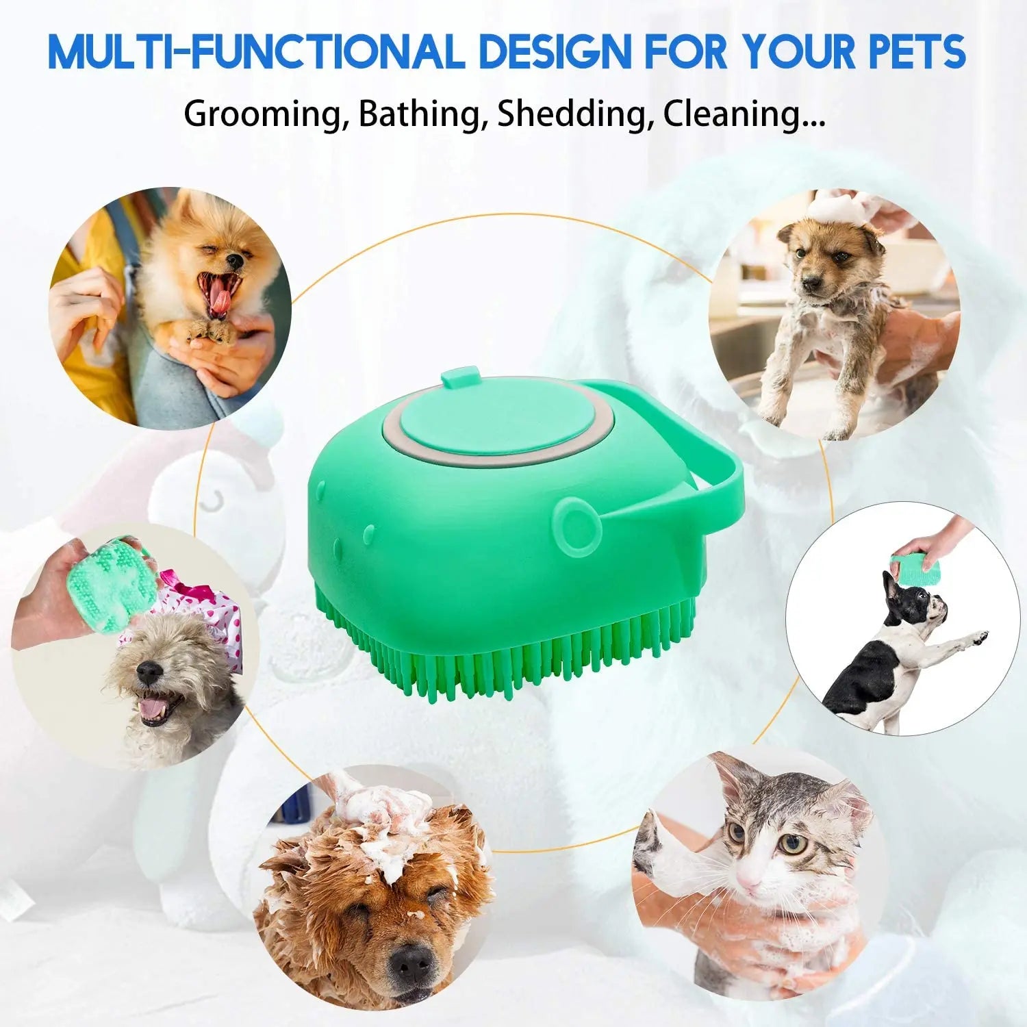 Pet Dogs Shampoo Massager Brush