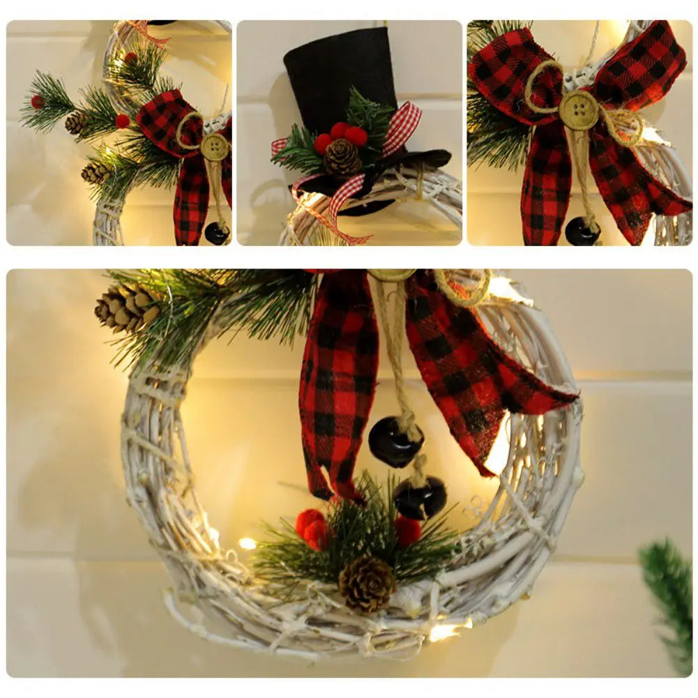 Christmas Luminous Snowman Wreath