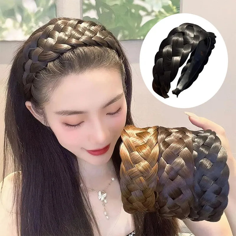 Women Wide Wig Bead Hair  bands