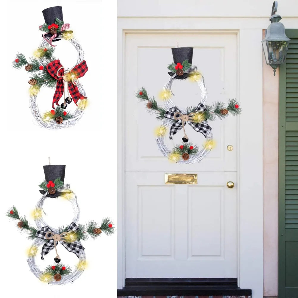 Christmas Luminous Snowman Wreath