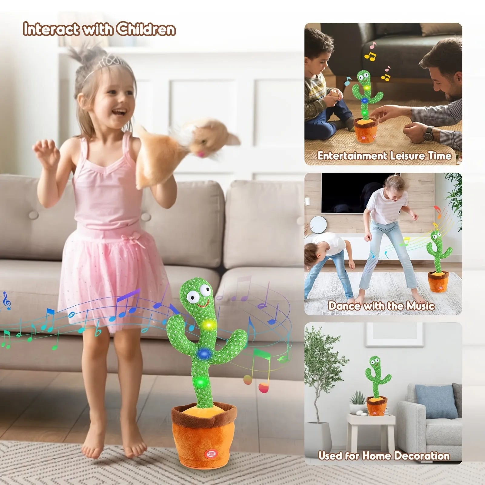 Sing And Dance Cactus Electron Plush Toy
