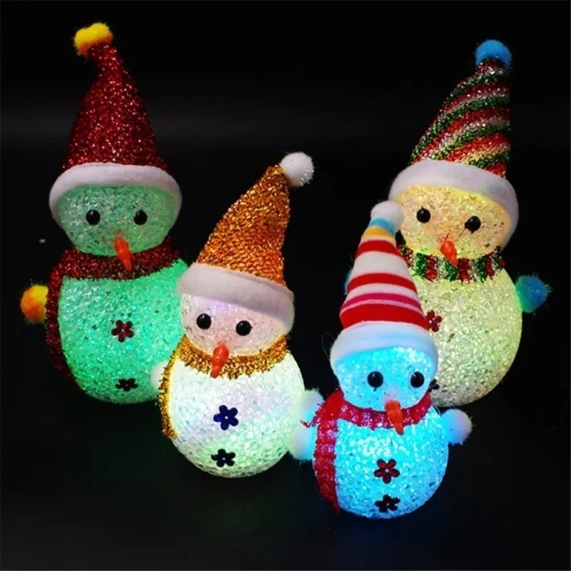 LED Snowman Santa Claus Ornament