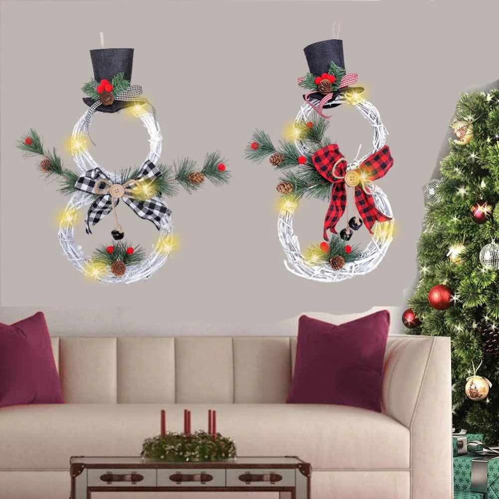 Christmas Luminous Snowman Wreath