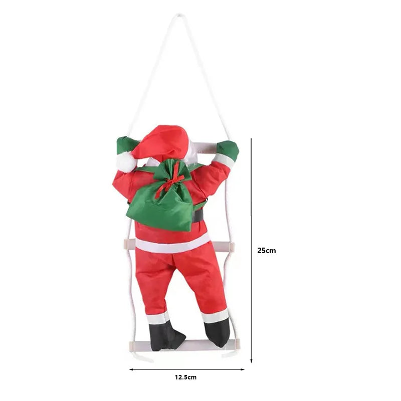 Santa Claus Climbing on Rope Ladder
