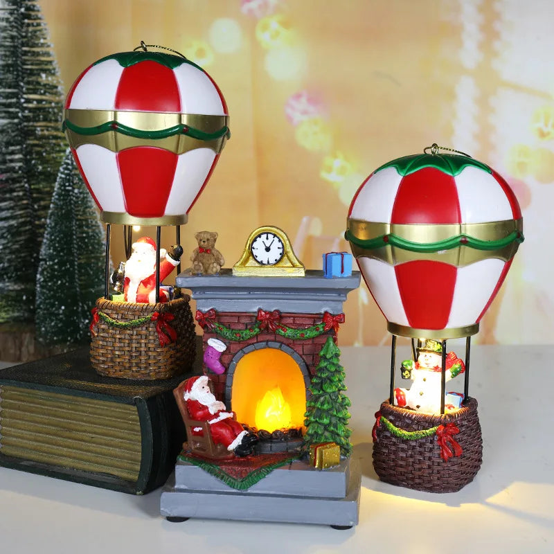 Christmas Decorations Resin Houses LED Night Lights