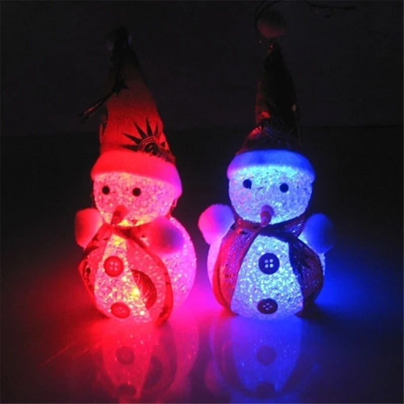 LED Snowman Santa Claus Ornament