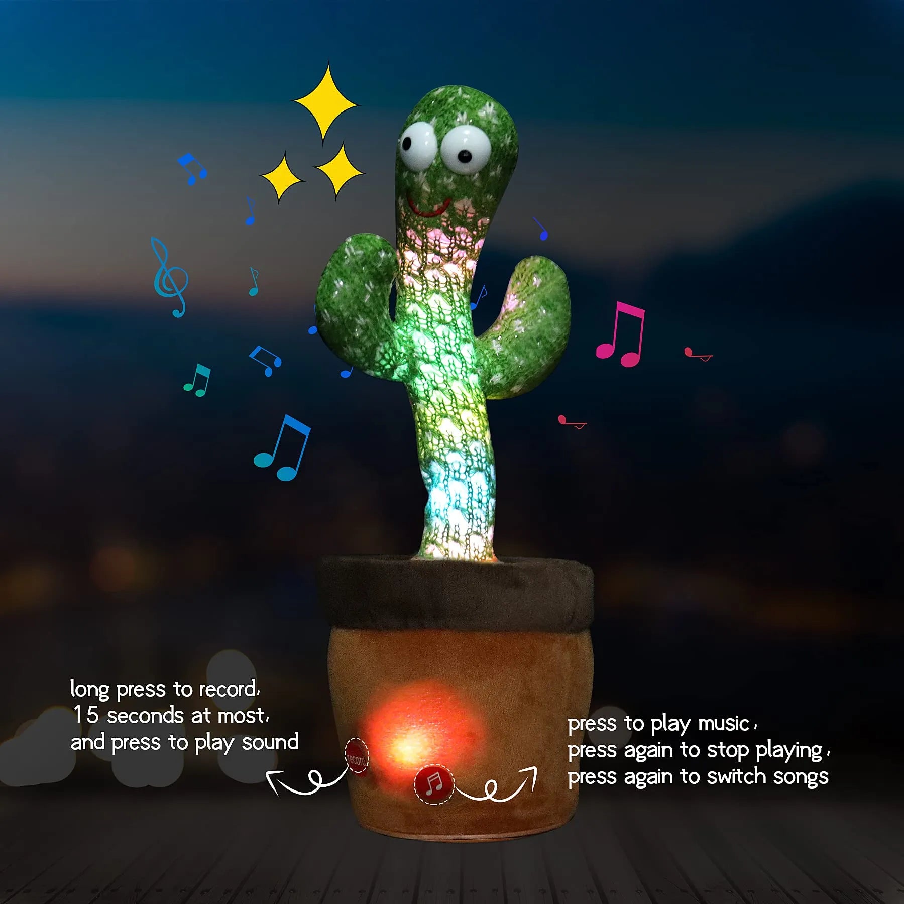 Sing And Dance Cactus Electron Plush Toy