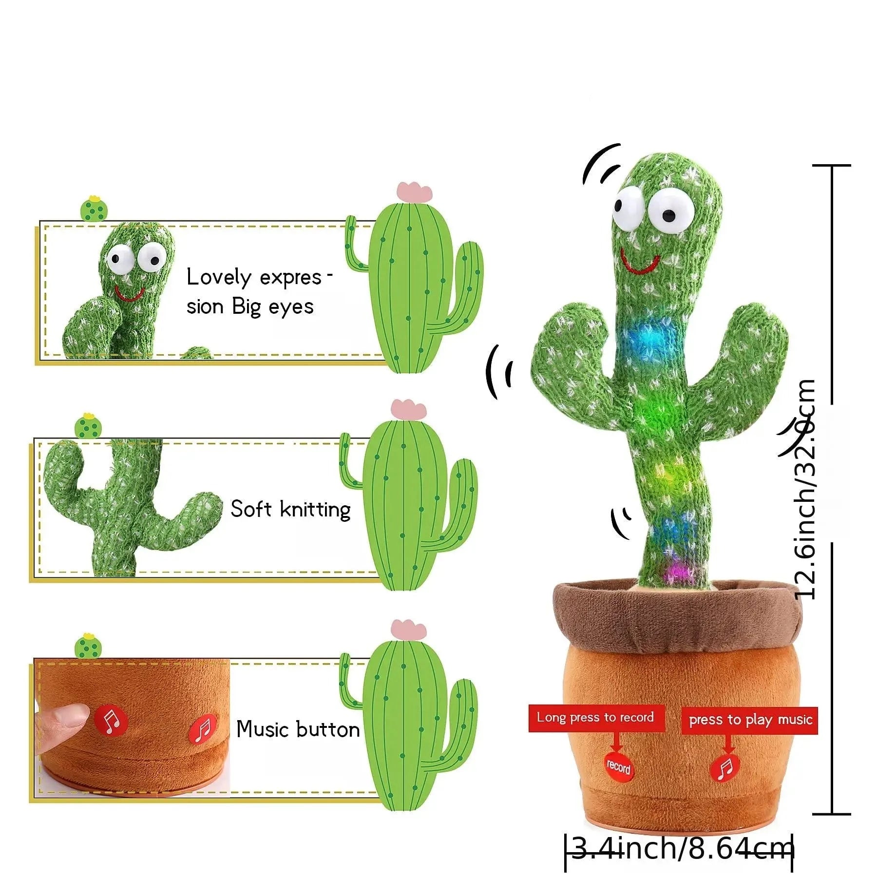 Sing And Dance Cactus Electron Plush Toy